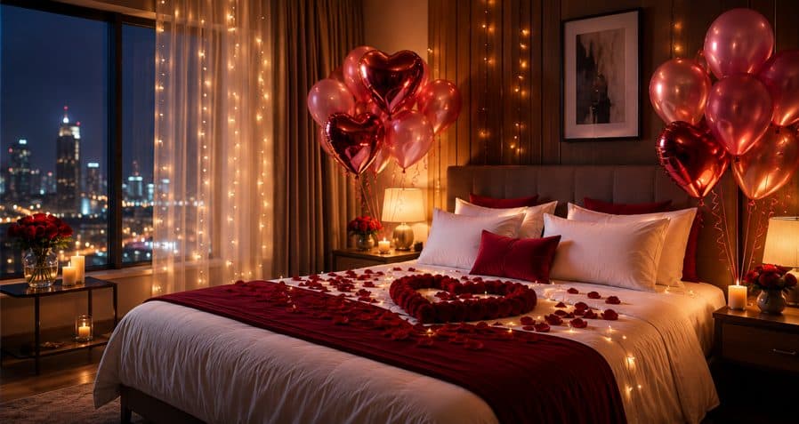 A room set up for a celebration stay, from the real Stay app